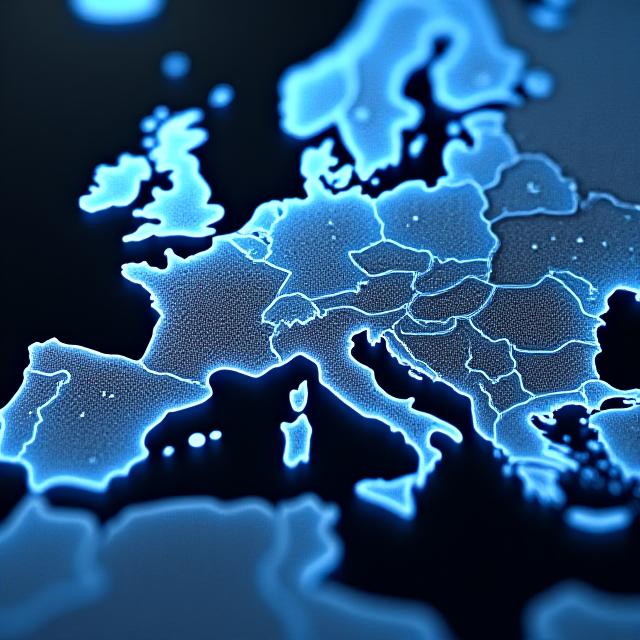 Abstract visualization of financial data flows and AI nodes